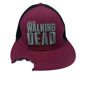 The Walking Dead AMC Baseball Cap Burgundy Black Distressed